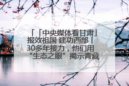 「中央媒体看甘肃」报效祖国 建功西部丨30多年接力，他们用“生态之眼”揭示青藏高原的秘密
