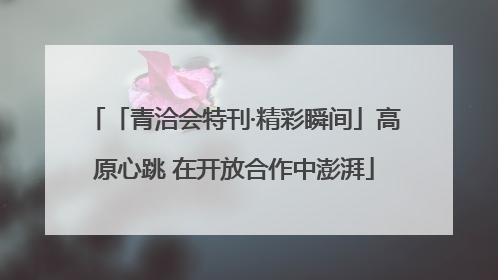 「青洽会特刊·精彩瞬间」高原心跳 在开放合作中澎湃