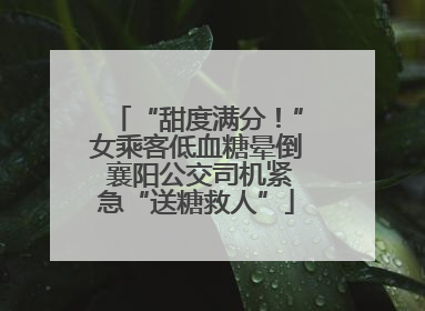 “甜度满分！”女乘客低血糖晕倒 襄阳公交司机紧急“送糖救人”
