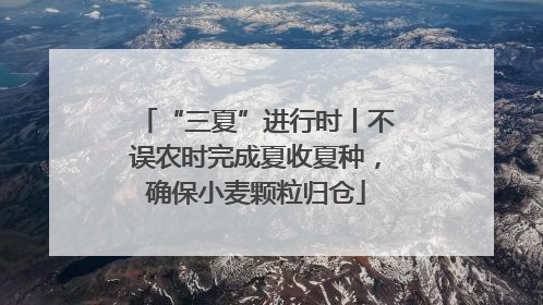 “三夏”进行时丨不误农时完成夏收夏种，确保小麦颗粒归仓