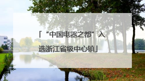 “中国电器之都”入选浙江省级中心镇