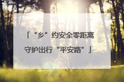 “乡”约安全零距离 守护出行“平安路”
