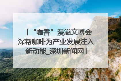 “咖香”漫溢文博会 深帮咖啡为产业发展注入新动能_深圳新闻网