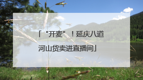 “开麦”！延庆八道河山货卖进直播间