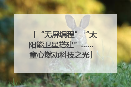 “无屏编程”“太阳能卫星搭建”……童心燃动科技之光