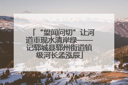 “望闻问切”让河道重现水清岸绿——记郓城县郓州街道镇级河长孟泓辰