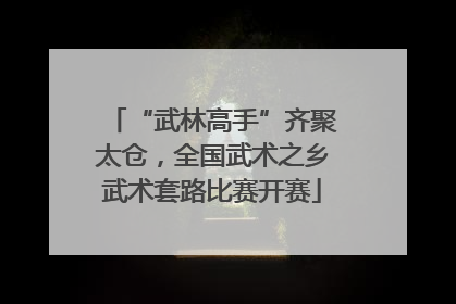 “武林高手”齐聚太仓，全国武术之乡武术套路比赛开赛