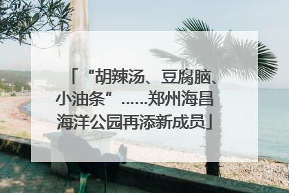 “胡辣汤、豆腐脑、小油条”……郑州海昌海洋公园再添新成员