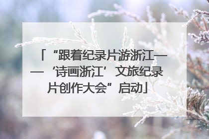 “跟着纪录片游浙江——‘诗画浙江’文旅纪录片创作大会”启动