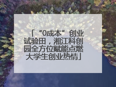 “0成本”创业试验田，湘江科创园全方位赋能点燃大学生创业热情