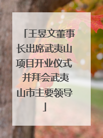 王昱文董事长出席武夷山项目开业仪式 并拜会武夷山市主要领导