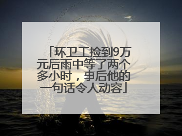 环卫工捡到9万元后雨中等了两个多小时，事后他的一句话令人动容