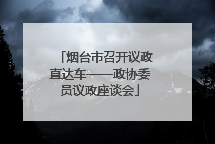烟台市召开议政直达车——政协委员议政座谈会