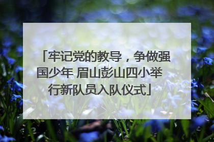 牢记党的教导，争做强国少年 眉山彭山四小举行新队员入队仪式