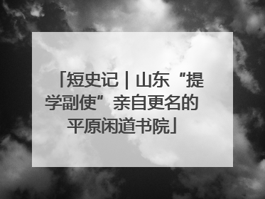 短史记｜山东“提学副使”亲自更名的平原闲道书院