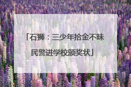 石狮：三少年拾金不昧 民警进学校颁奖状