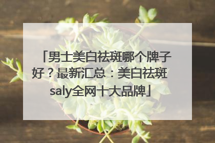 男士美白祛斑哪个牌子好？最新汇总：美白祛斑saly全网十大品牌