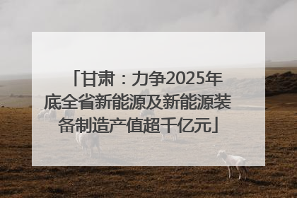 甘肃：力争2025年底全省新能源及新能源装备制造产值超千亿元