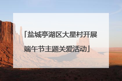 盐城亭湖区大星村开展端午节主题关爱活动