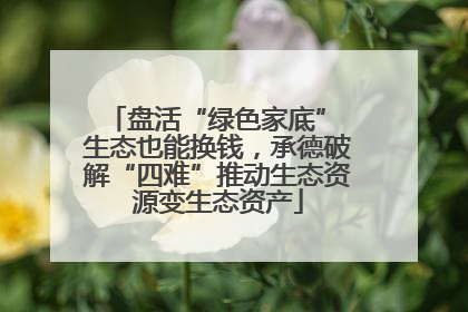 盘活“绿色家底” 生态也能换钱，承德破解“四难”推动生态资源变生态资产