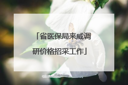 省医保局来威调研价格招采工作