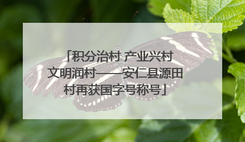积分治村 产业兴村 文明润村——安仁县源田村再获国字号称号