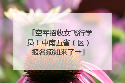 空军招收女飞行学员！中南五省（区）报名须知来了→