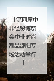 第四届中非经贸博览会中非时尚潮品邵阳专场活动举行