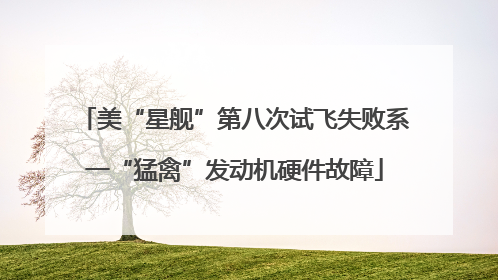 美“星舰”第八次试飞失败系一“猛禽”发动机硬件故障