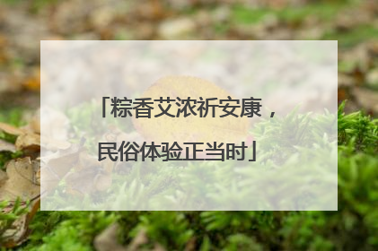 粽香艾浓祈安康，民俗体验正当时