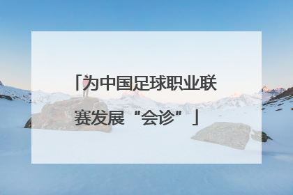 为中国足球职业联赛发展“会诊”