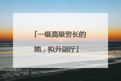 一级高级警长的她，拟升副厅