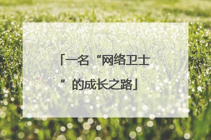 一名“网络卫士”的成长之路