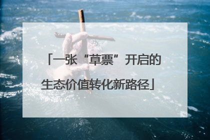 一张“草票”开启的生态价值转化新路径