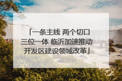 一条主线 两个切口 三位一体 临沂加速推动开发区建设领域改革