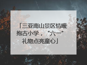 三亚南山景区情暖抱古小学，“六一”礼物点亮童心