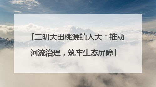 三明大田桃源镇人大：推动河流治理，筑牢生态屏障
