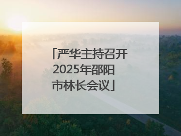 严华主持召开2025年邵阳市林长会议