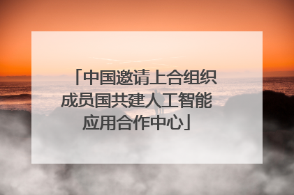 中国邀请上合组织成员国共建人工智能应用合作中心