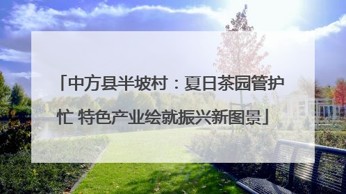 中方县半坡村：夏日茶园管护忙 特色产业绘就振兴新图景