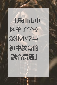 乐山市中区牟子学校深化小学与初中教育的融合贯通