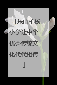 乐山柏杨小学让中华优秀传统文化代代相传