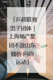乒超联赛男子团体｜上海地产集团不敌山东魏桥·向尚运动