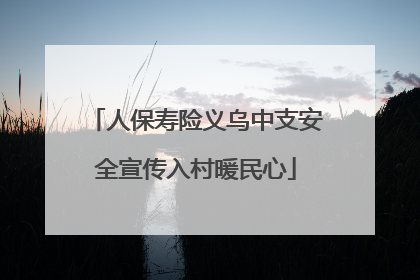 人保寿险义乌中支安全宣传入村暖民心