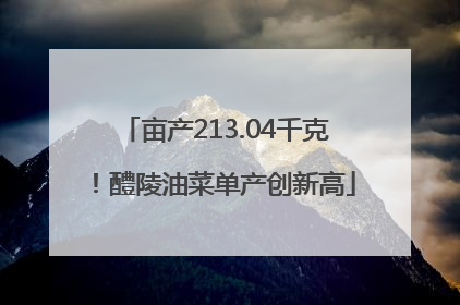亩产213.04千克！醴陵油菜单产创新高