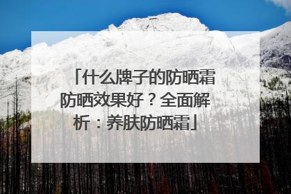 什么牌子的防晒霜防晒效果好？全面解析：养肤防晒霜