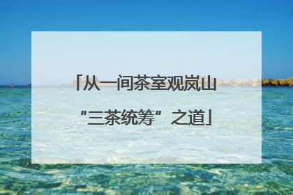 从一间茶室观岚山“三茶统筹”之道