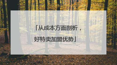 从成本方面剖析，好特卖加盟优势