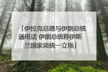 伊拉克总理与伊朗总统通电话 伊朗总统称伊斯兰国家须统一立场