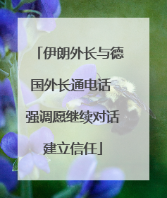 伊朗外长与德国外长通电话 强调愿继续对话建立信任